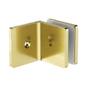 Nero 90 Degree Glass To Wall Bracket 10mm Glass, Brushed Gold