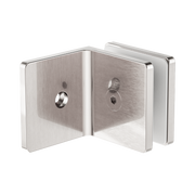 Nero 90 Degree Glass To Wall Bracket 10mm Glass, Brushed Nickel