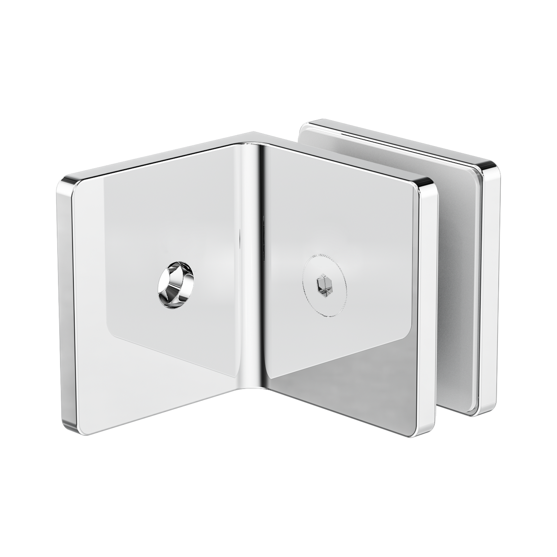 Nero 90 Degree Glass To Wall Bracket 10mm Glass, Chrome