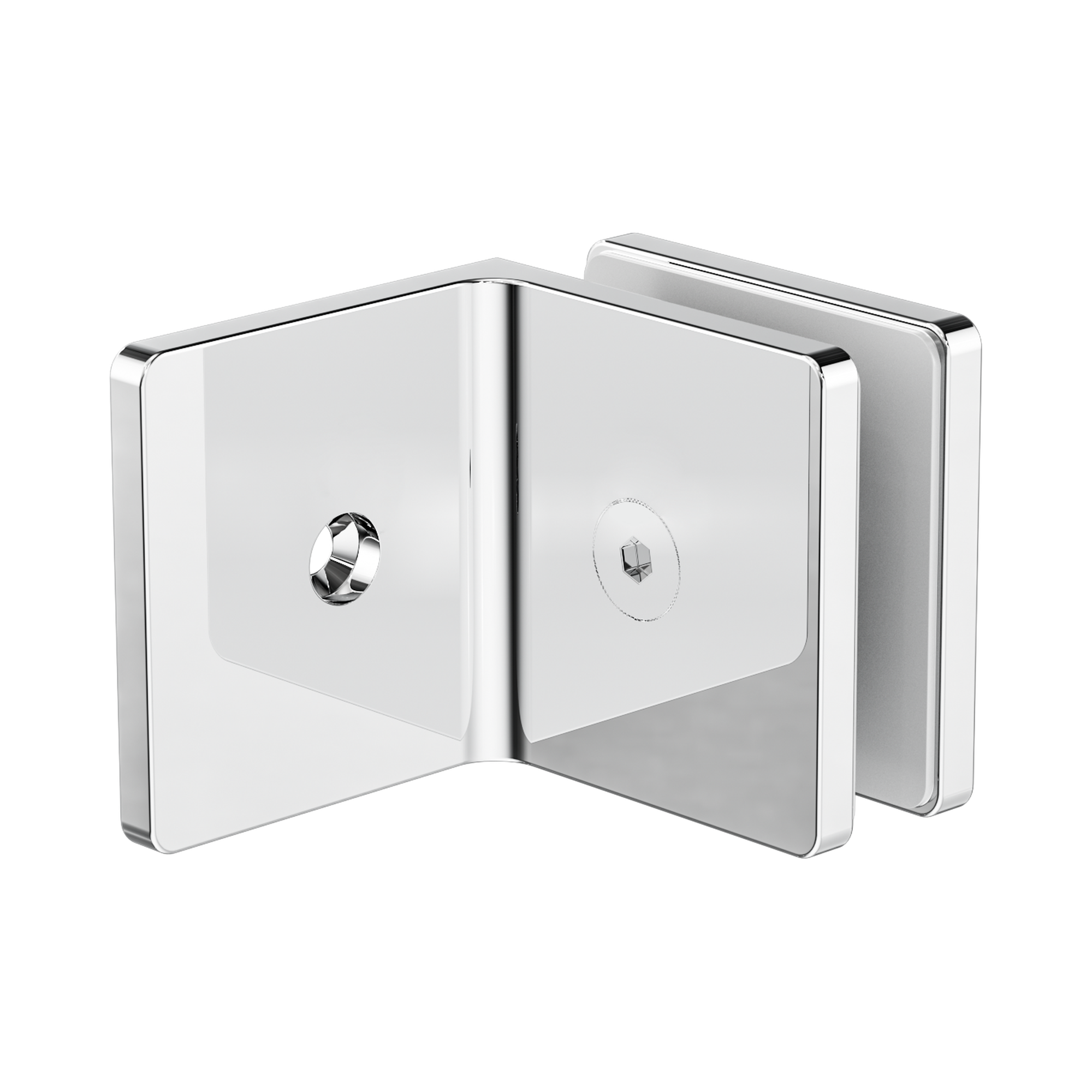 Nero 90 Degree Glass To Wall Bracket 10mm Glass, Chrome