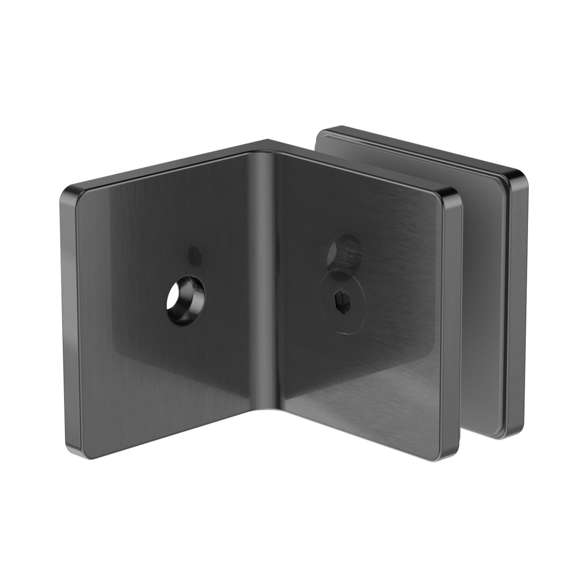 Nero 90 Degree Glass To Wall Bracket 10mm Glass, Gun Metal