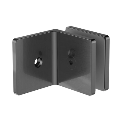Nero 90 Degree Glass To Wall Bracket 10mm Glass, Gun Metal