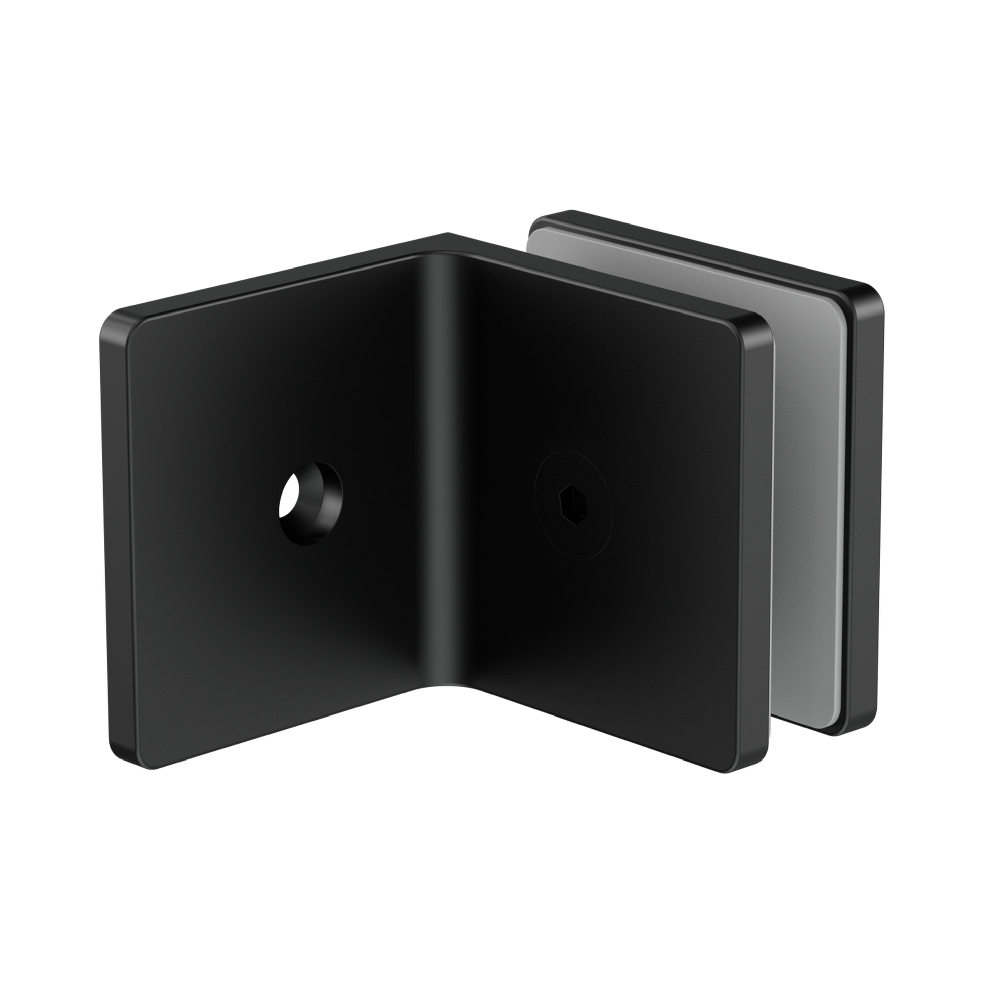Nero 90 Degree Glass To Wall Bracket 10mm Glass, Matte Black