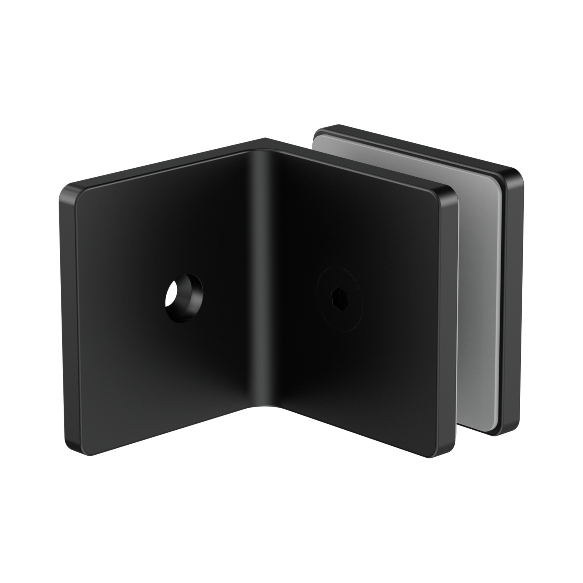Nero 90 Degree Glass To Wall Bracket 10mm Glass, Matte Black