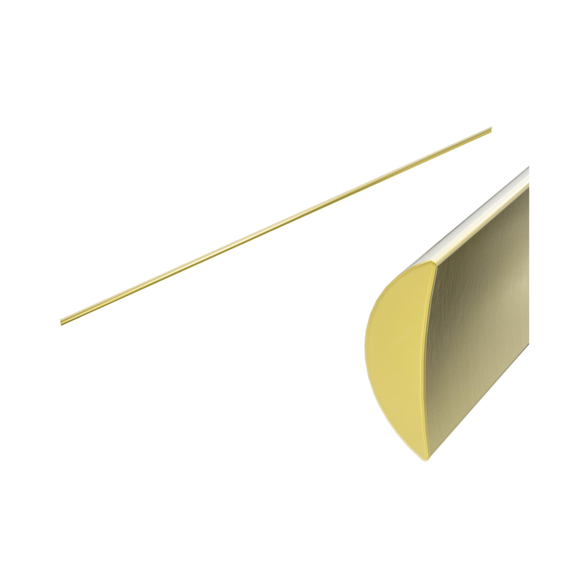 Nero Half Round Water Seal Rail 750mm, Brushed Gold