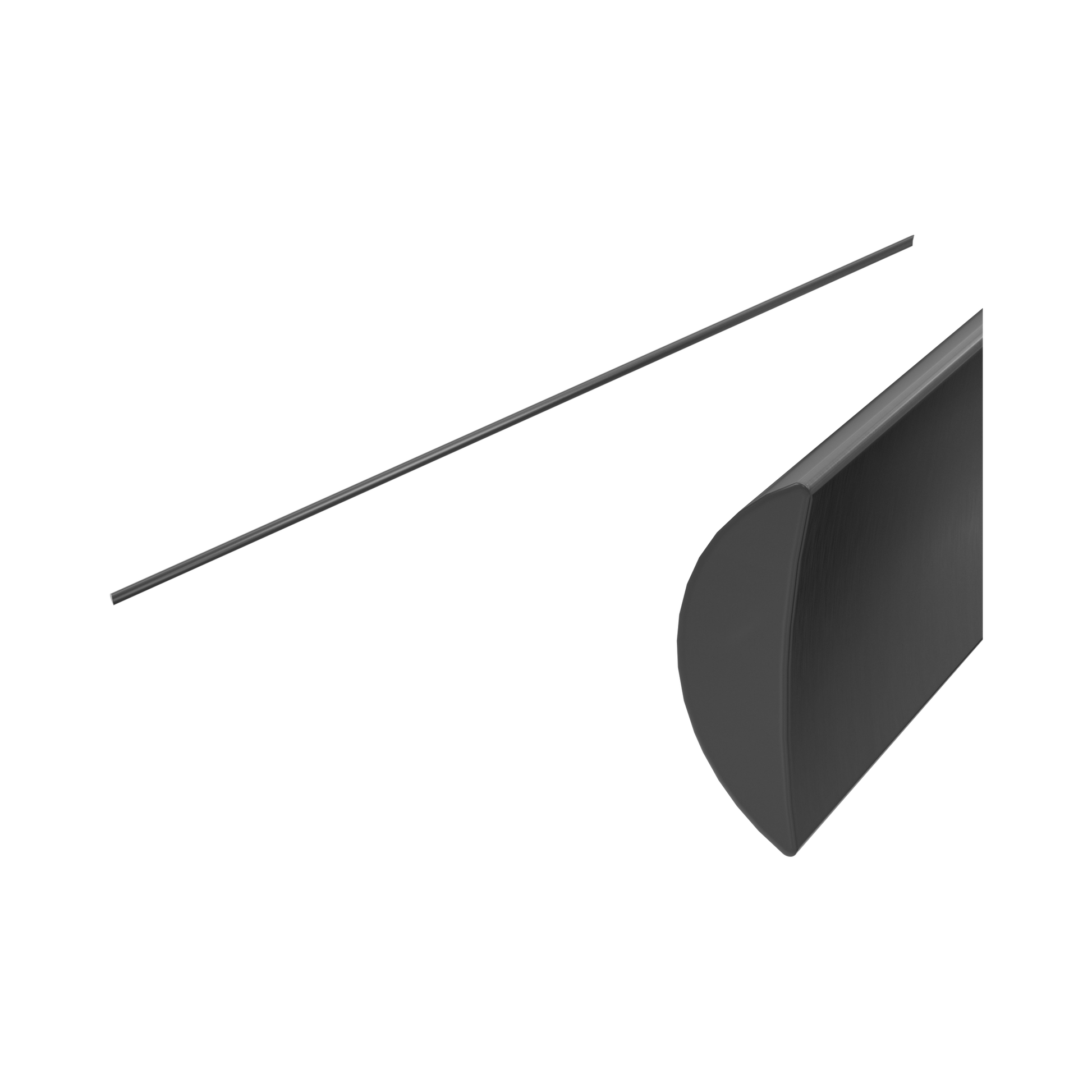 Nero Half Round Water Seal Rail 750mm, Gun Metal