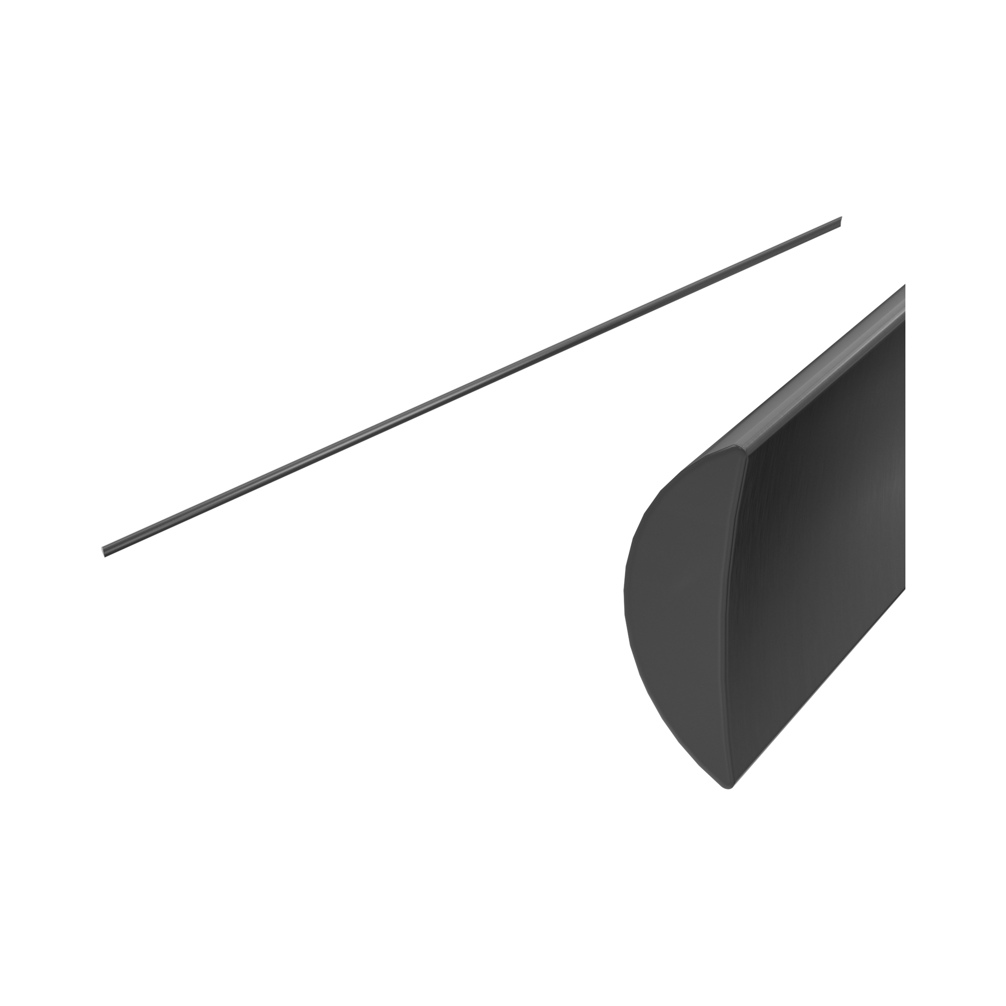 Nero Half Round Water Seal Rail 750mm, Gun Metal