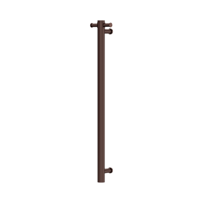 Nero Mecca 12V Single Vertical Heated Towel Rail, Rome Bronze