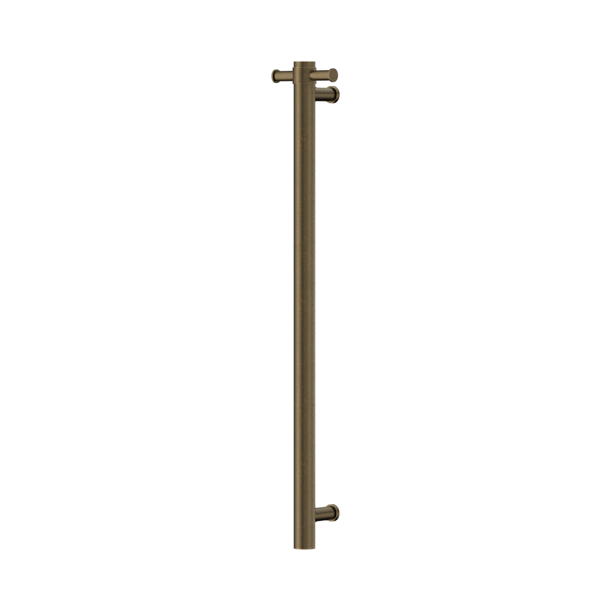 Nero Mecca 12V Single Vertical Heated Towel Rail, Tumbled Antique Brass