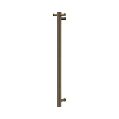 Nero Mecca 12V Single Vertical Heated Towel Rail, Tumbled Antique Brass