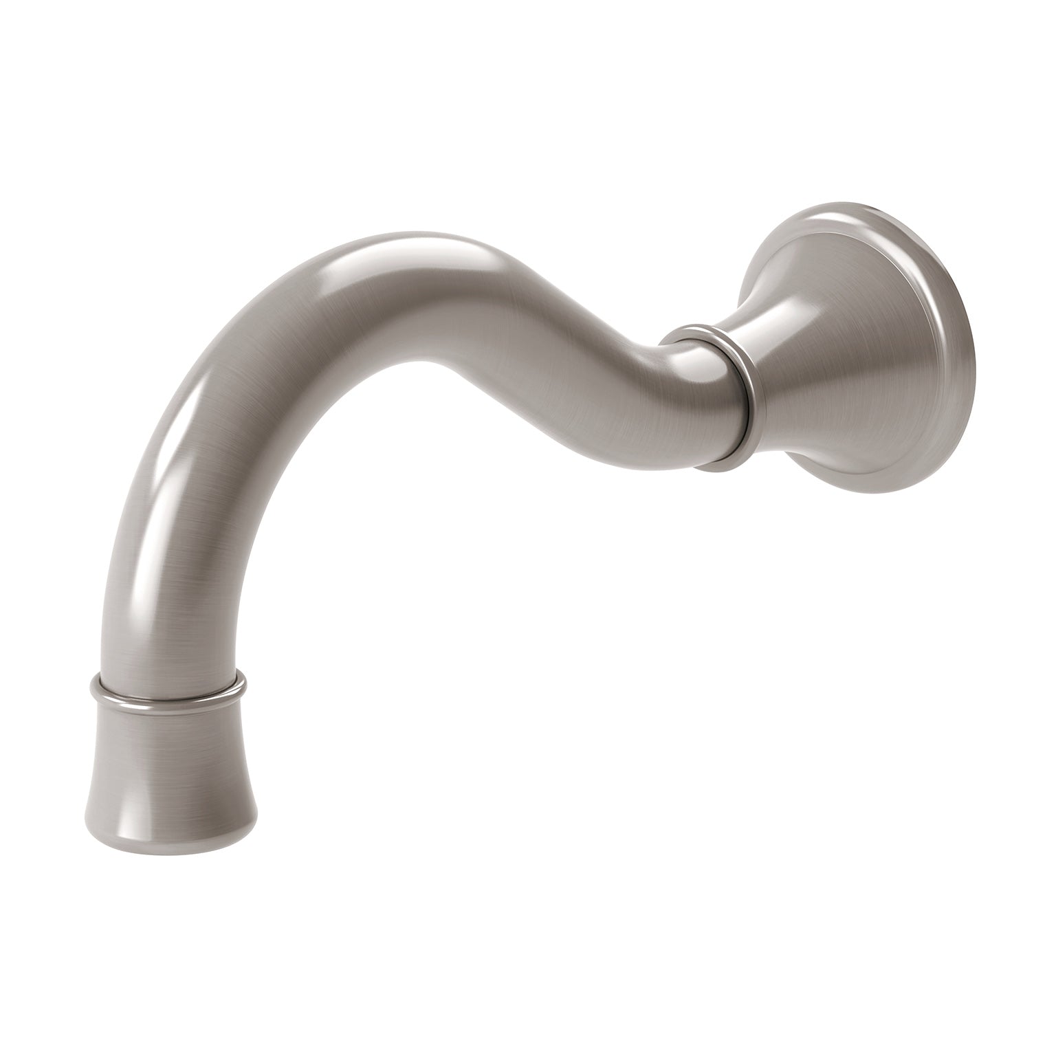 Phoenix Nostalgia Basin / Bath Outlet 180mm Shepherds Crook, Brushed Nickel