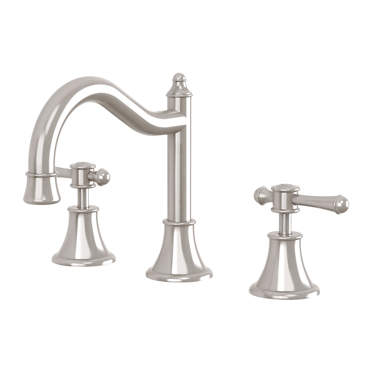 Phoenix Nostalgia Lever Basin Set Shepherds Crook, Brushed Nickel