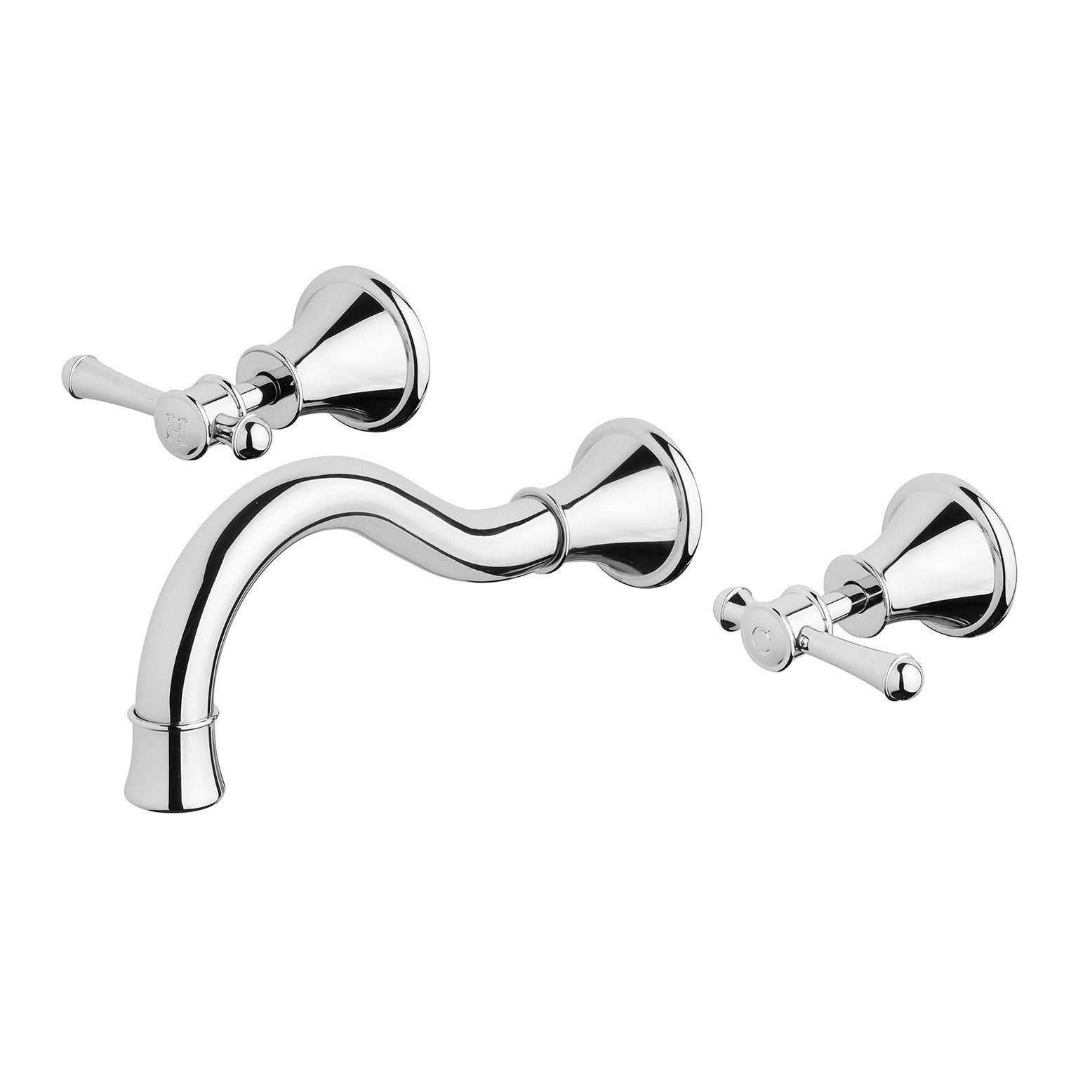 Phoenix Nostalgia Lever Basin / Bath Set 180mm Shepherds Crook, Chrome