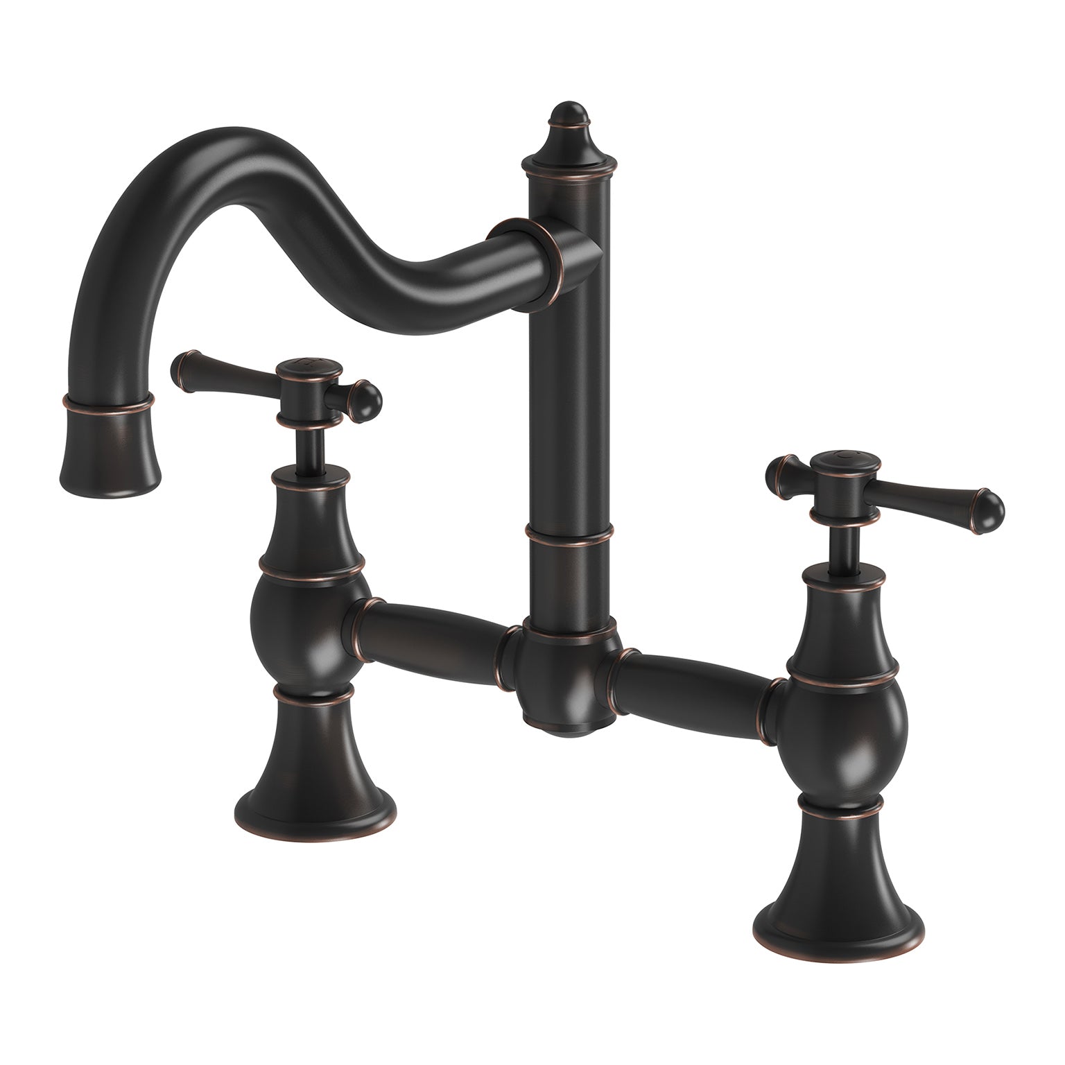 Phoenix Nostalgia Exposed Sink Set 230mm Shepherds Crook, Antique Black