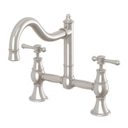 Phoenix Nostalgia Exposed Sink Set 230mm Shepherds Crook, Brushed Nickel