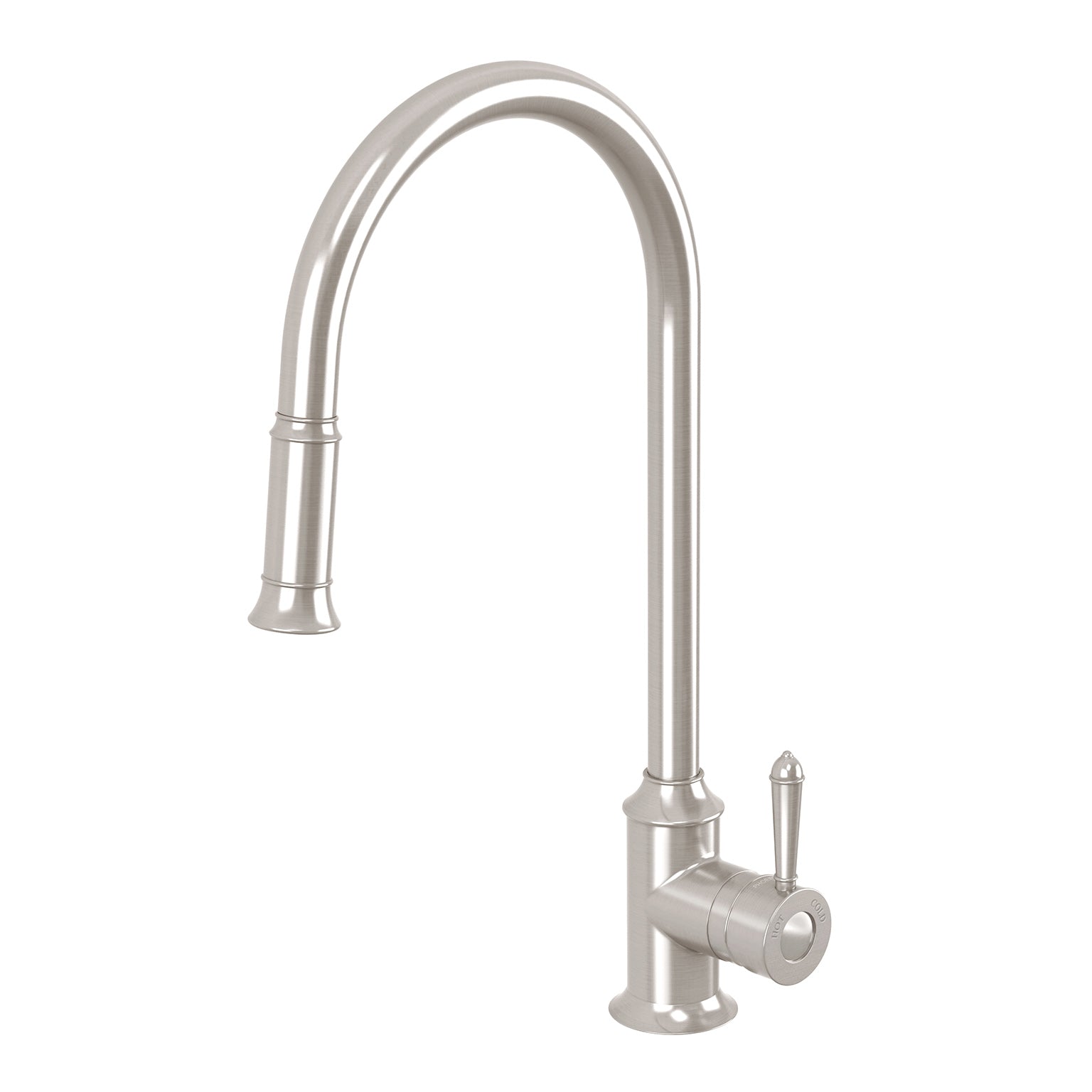 Phoenix Nostalgia Pull Out Sink Mixer 230mm, Brushed Nickel