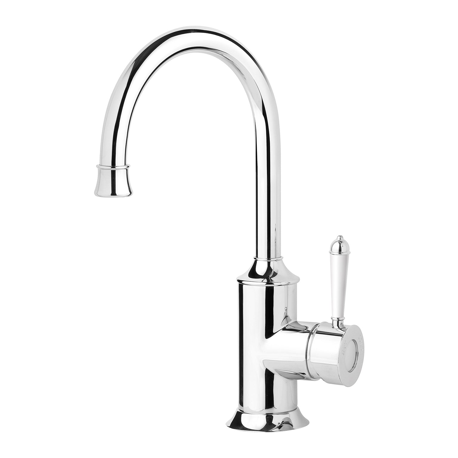 Phoenix Nostalgia Sink Mixer 160mm Gooseneck, Chrome/White