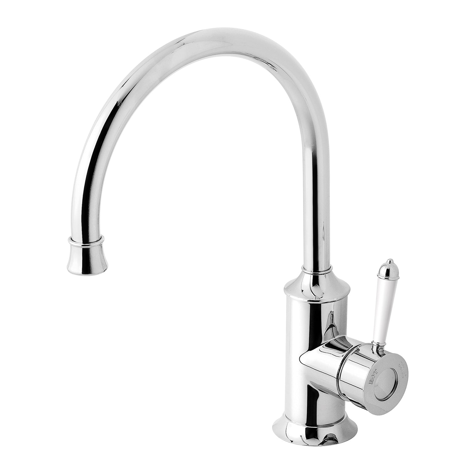 Phoenix Nostalgia Sink Mixer 220mm Gooseneck, Chrome/White