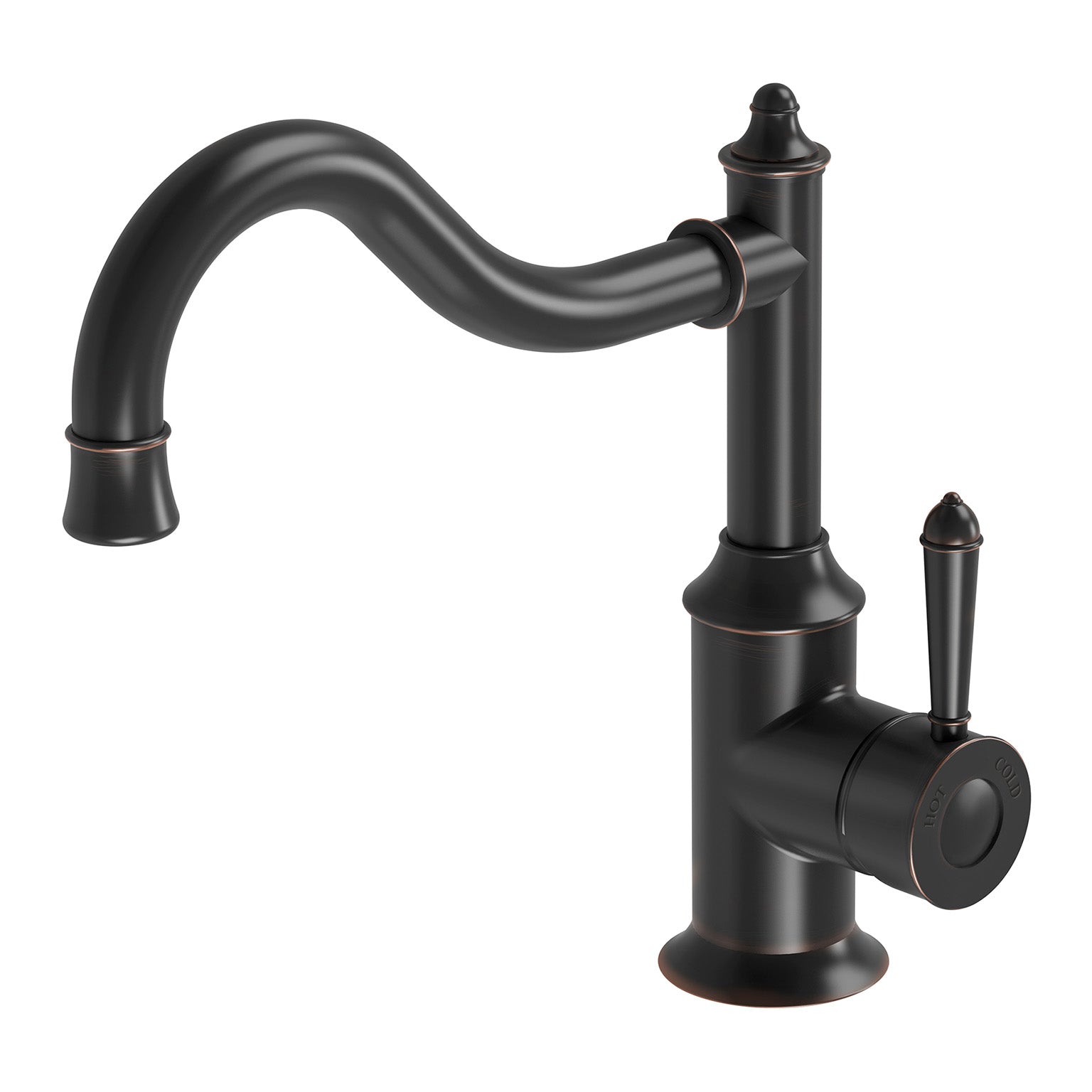 Phoenix Nostalgia Sink Mixer 230mm Shepherds Crook, Antique Black