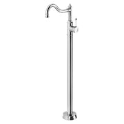 Phoenix Nostalgia Floor Mounted Bath Mixer Shepherds Crook, Chrome/White