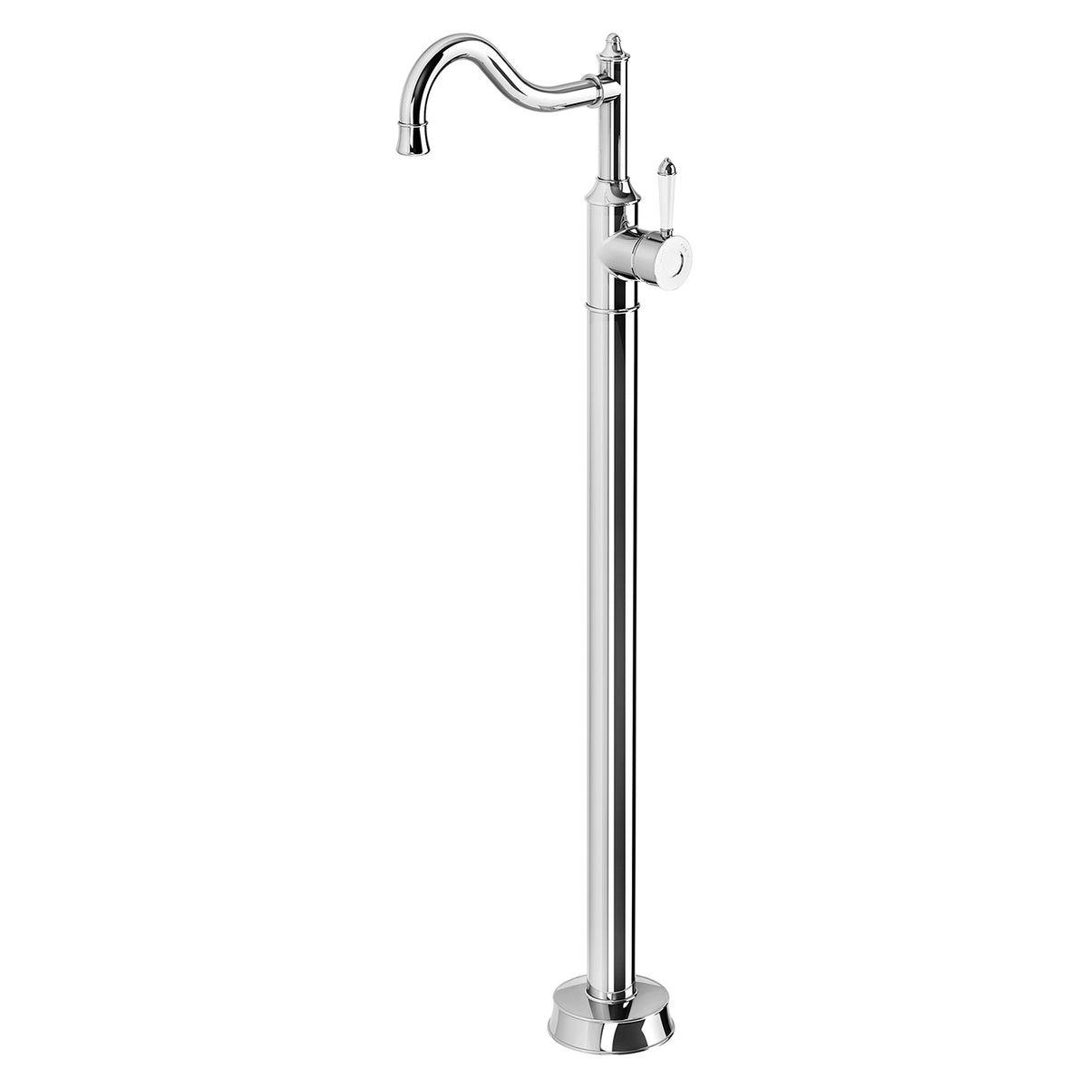 Phoenix Nostalgia Floor Mounted Bath Mixer Shepherds Crook, Chrome