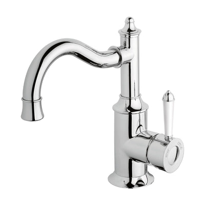 Phoenix Nostalgia Basin Mixer 160mm Shepherds Crook, Chrome/White