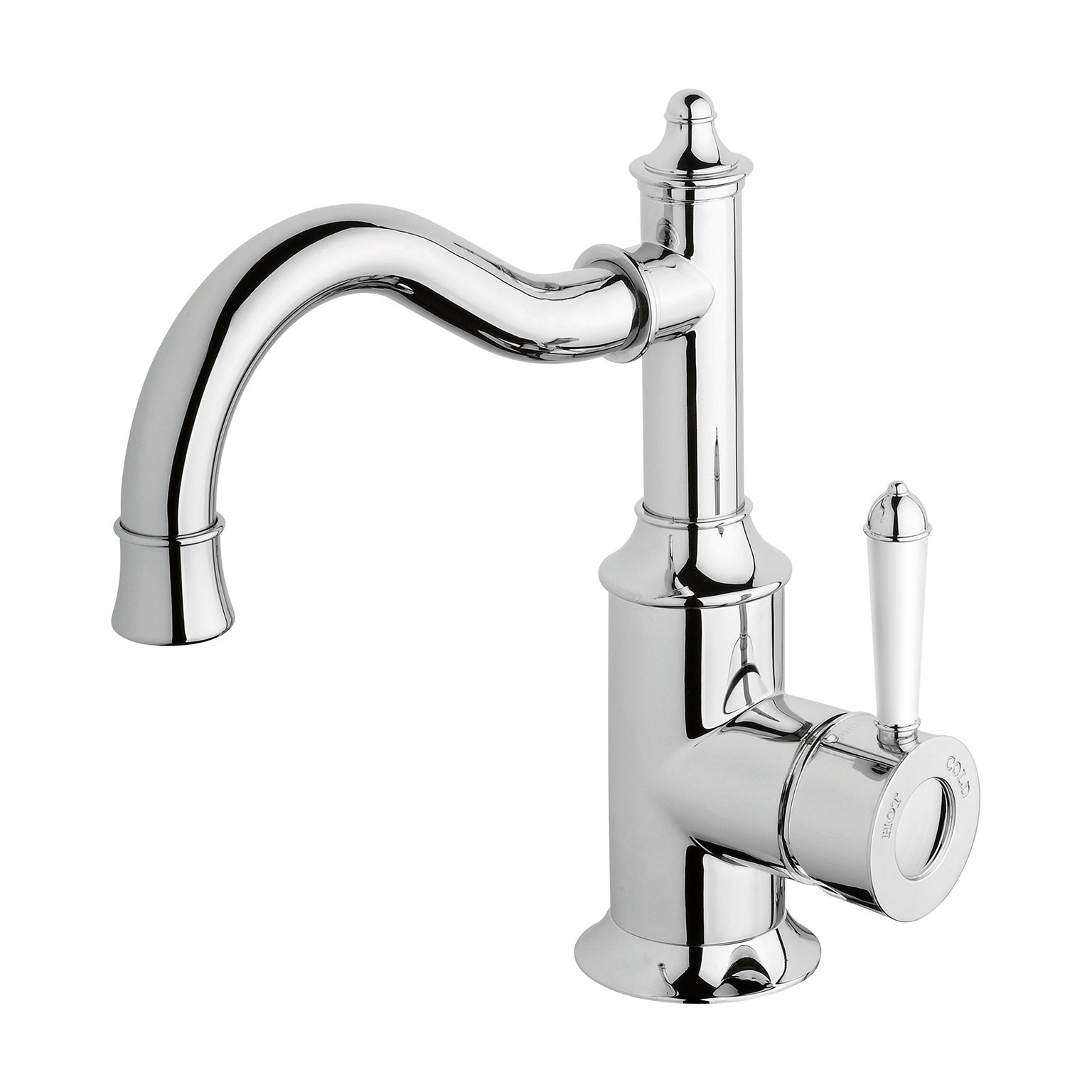 Phoenix Nostalgia Basin Mixer 160mm Shepherds Crook, Chrome