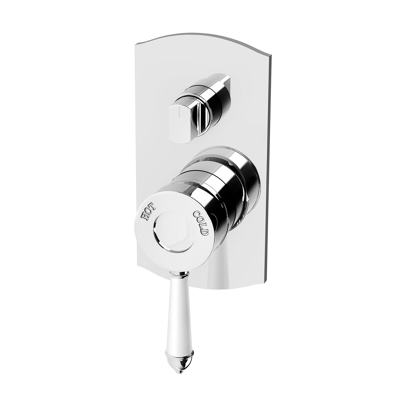 Phoenix Nostalgia Shower / Bath Diverter Mixer, Chrome/White