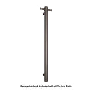 Thermogroup Thermorail Straight/Round 12Volt Vertical Bar 900x142x100mm 30Watts With Optional Hook, Gun Metal