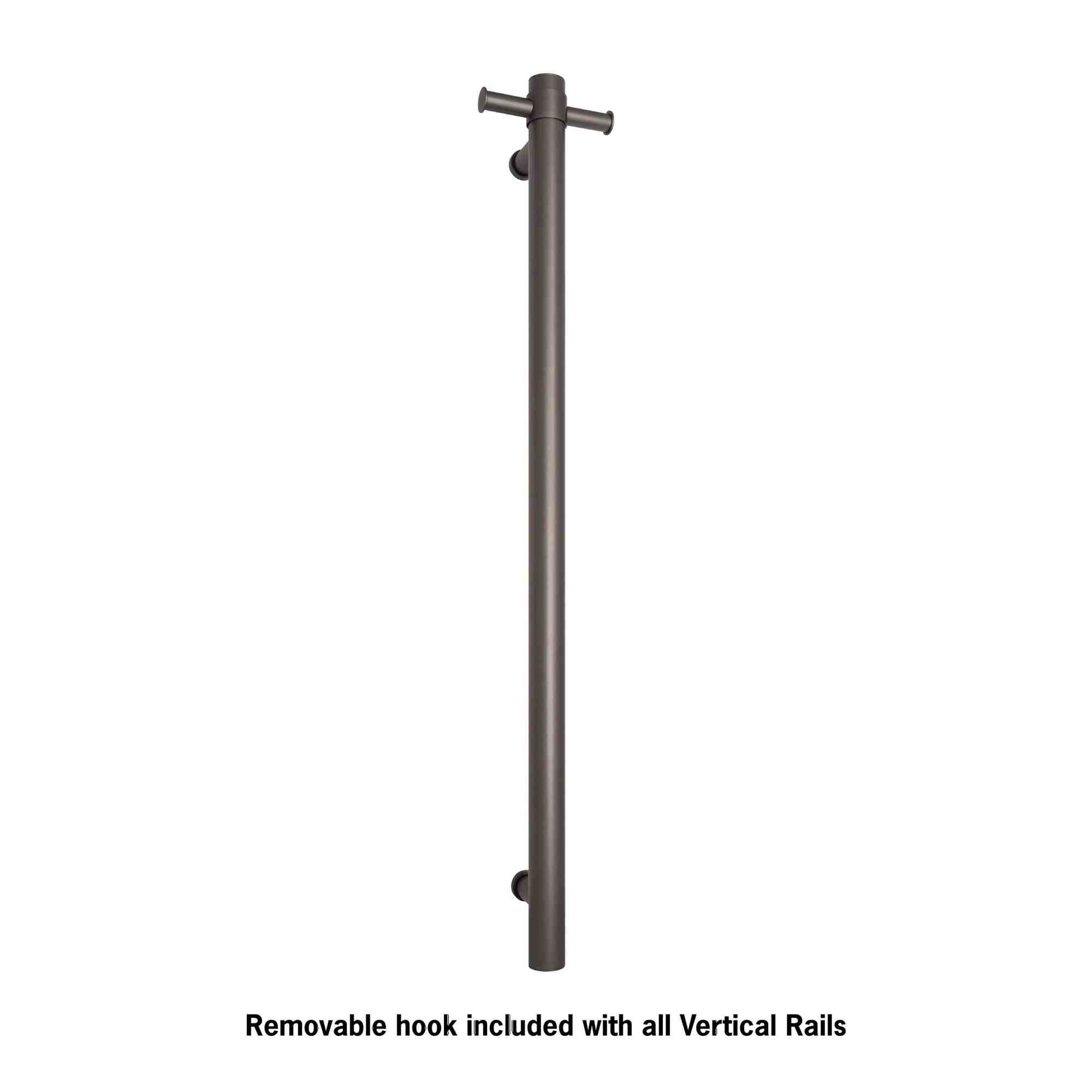 Thermogroup Thermorail Straight/Round 12Volt Vertical Bar 900x142x100mm 30Watts With Optional Hook, Gun Metal