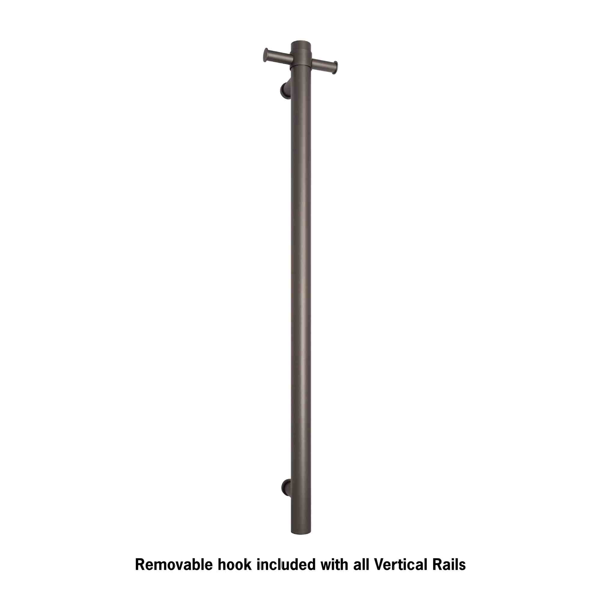 Thermogroup Thermorail Straight/Round 12Volt Vertical Bar 900x142x100mm 30Watts With Optional Hook, Gun Metal
