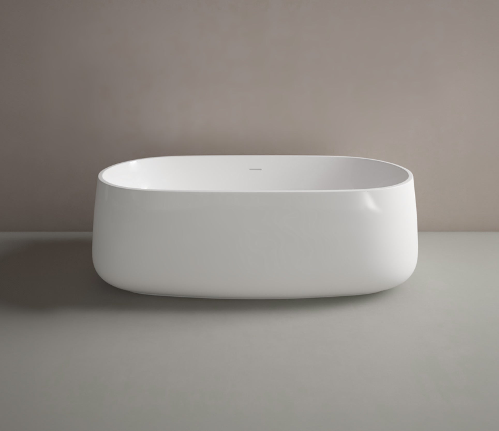 Studio Bagno Nur Freestanding Bath - Satin White, Semi Gloss White
