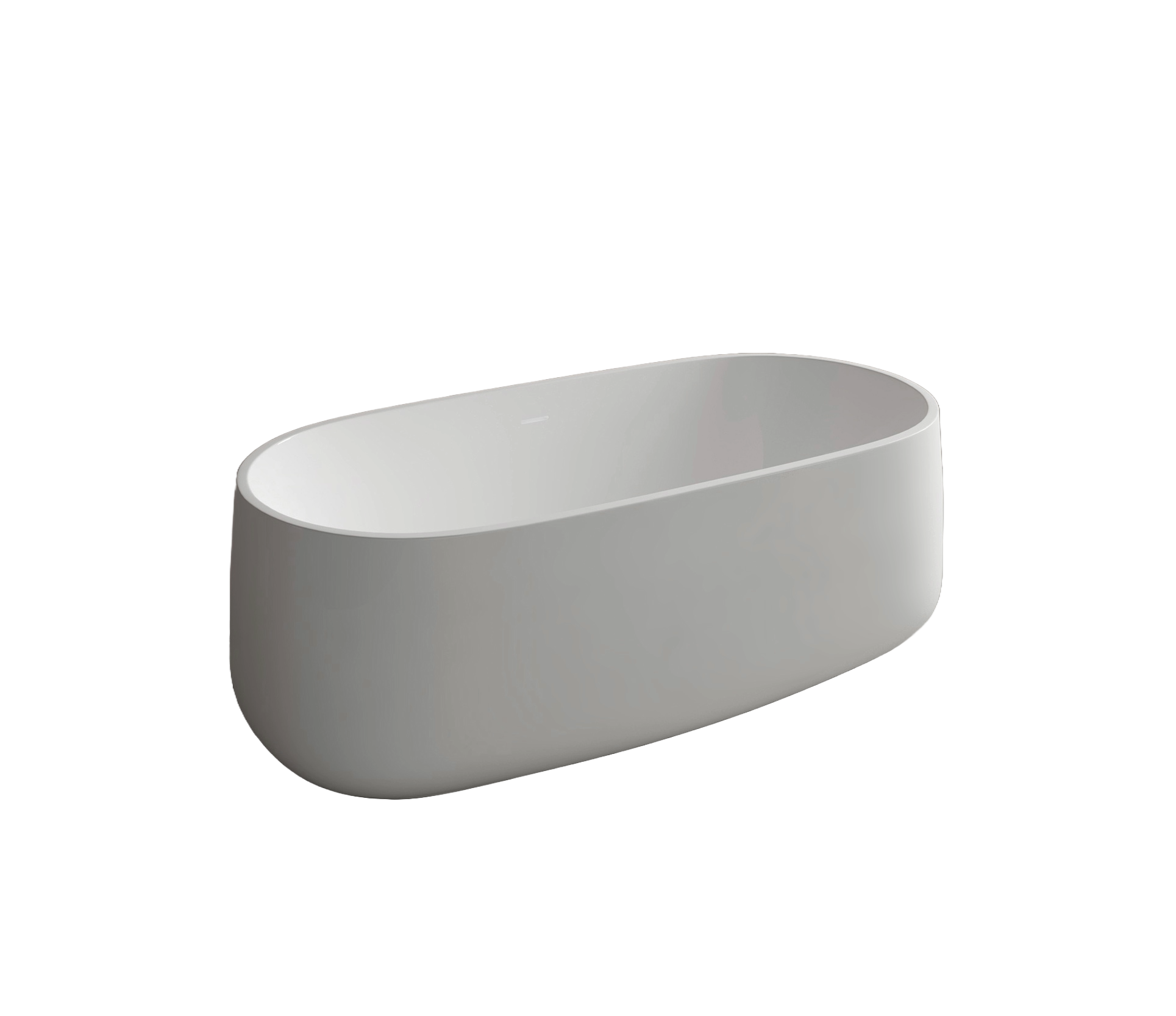 Studio Bagno Nur Freestanding Bath - Satin White, Semi Gloss White