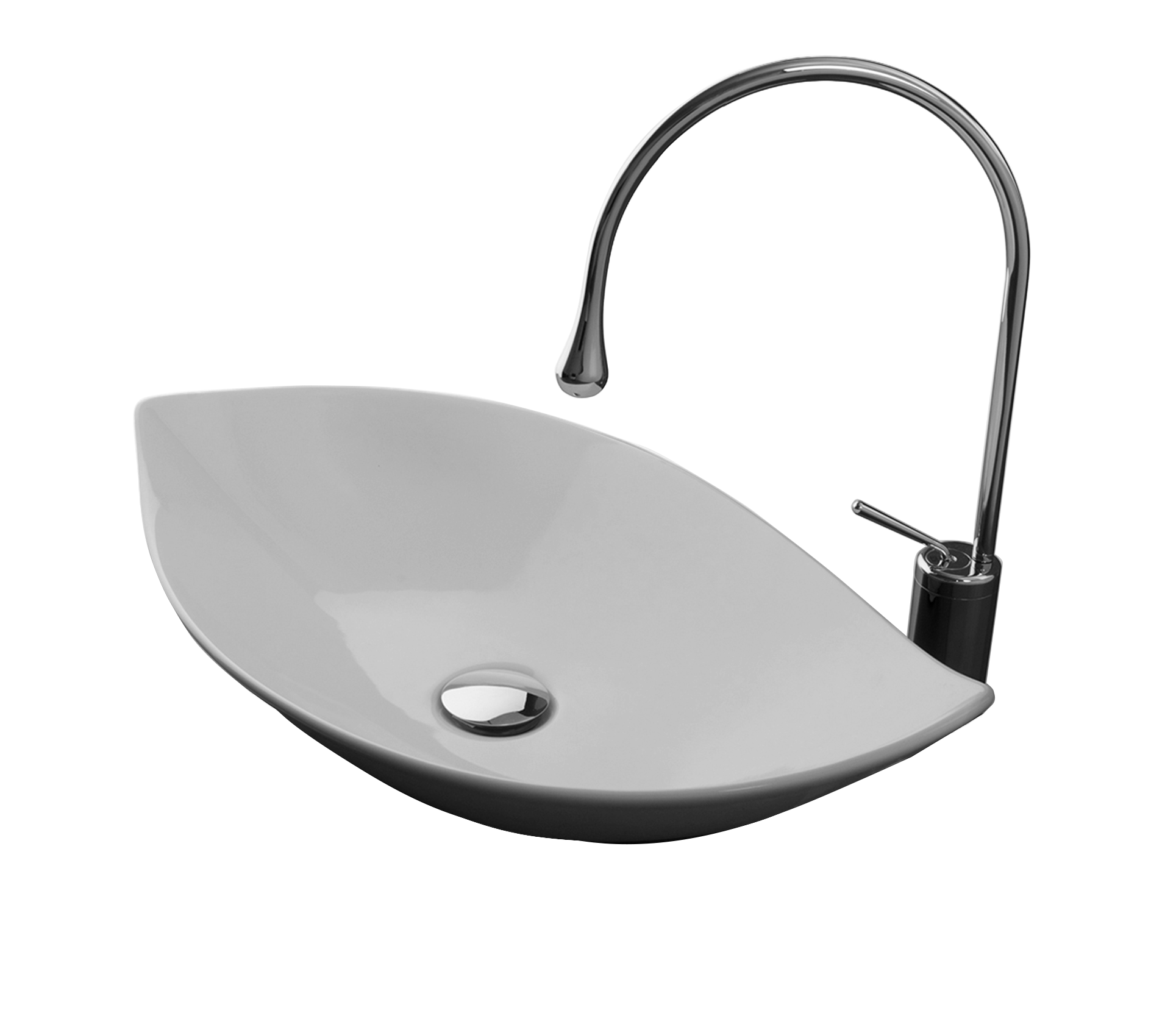 Studio Bagno Piroga Bench Basin, Gloss White