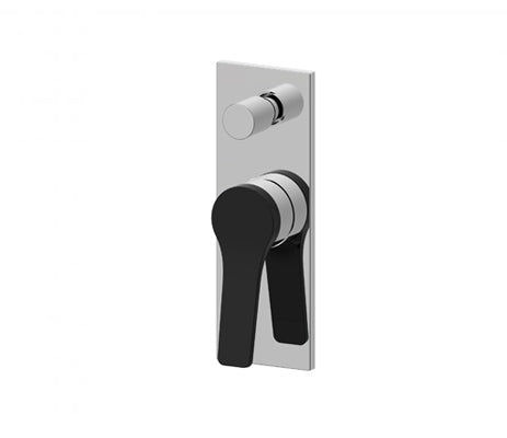 Pop Shower Mixer With Diverter - Chrome Matte Black