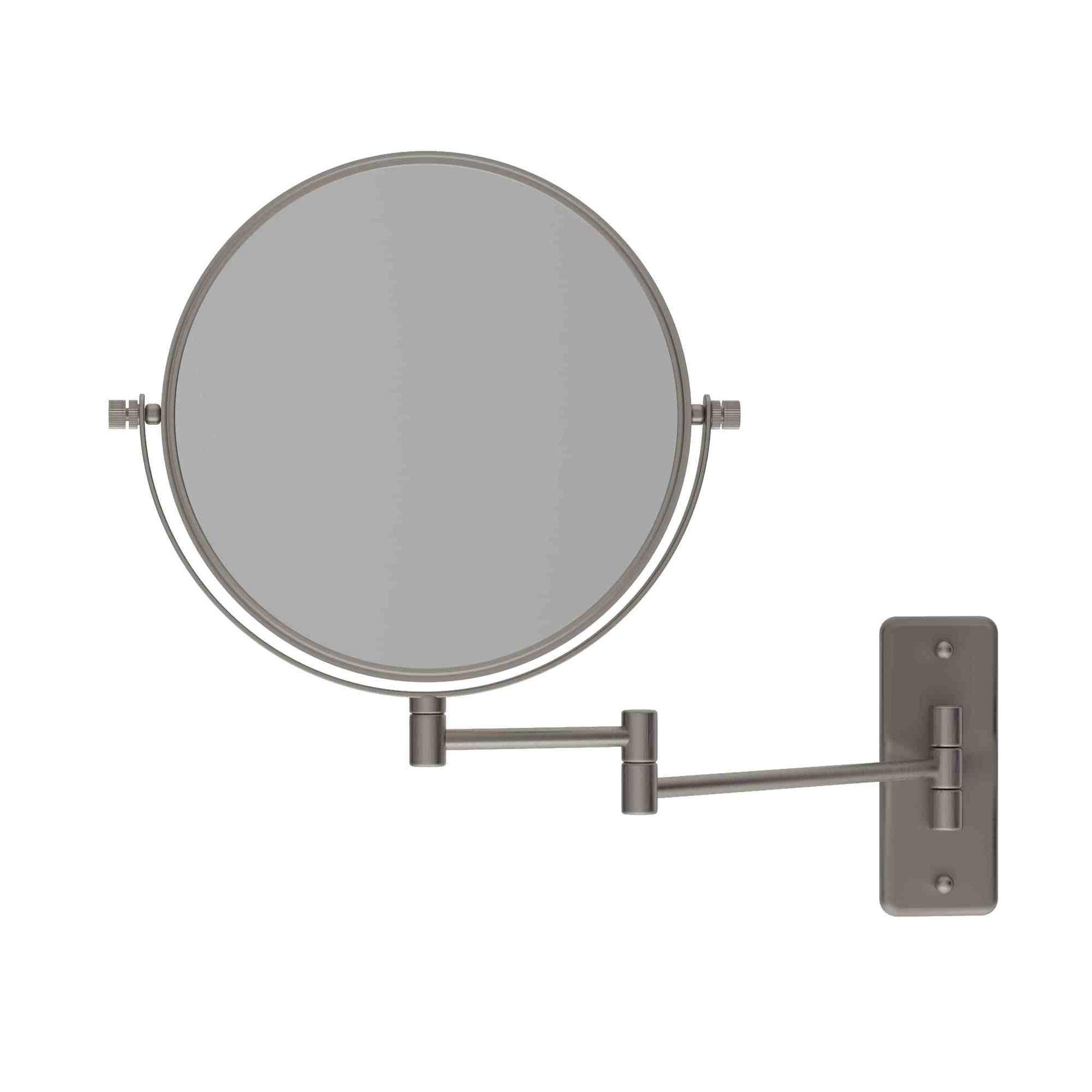 Thermogroup 1 & 5x Magnification Wall Mounted Shaving Mirror, 200mm Diameter, Brushed Nickel