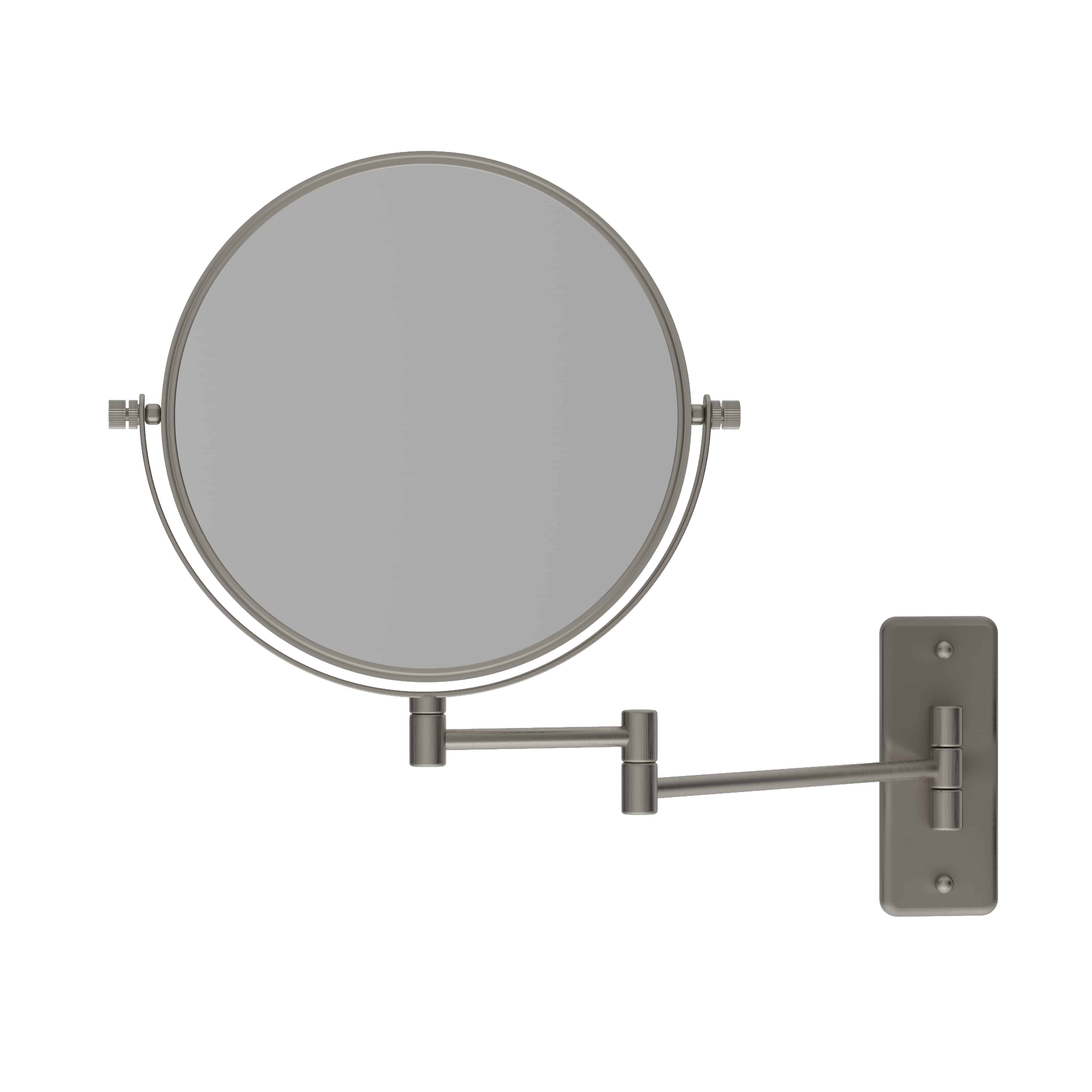 Thermogroup 1 & 5x Magnification Wall Mounted Shaving Mirror, 200mm Diameter, Brushed Nickel