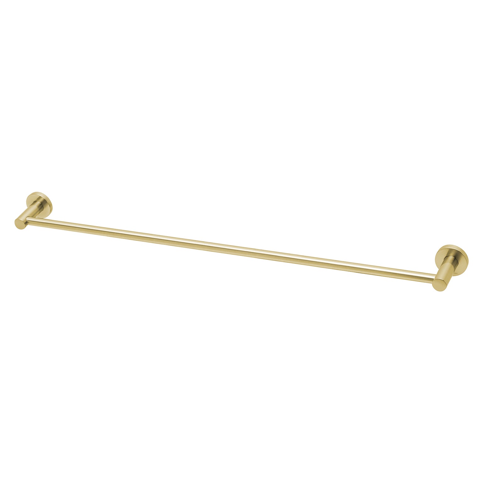 Phoenix Radii Single Towel Rail 800mm Round Plate, Brushed Gold