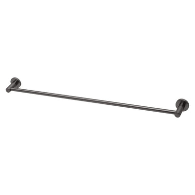 Phoenix Radii Single Towel Rail 800mm Round Plate, Brushed Carbon