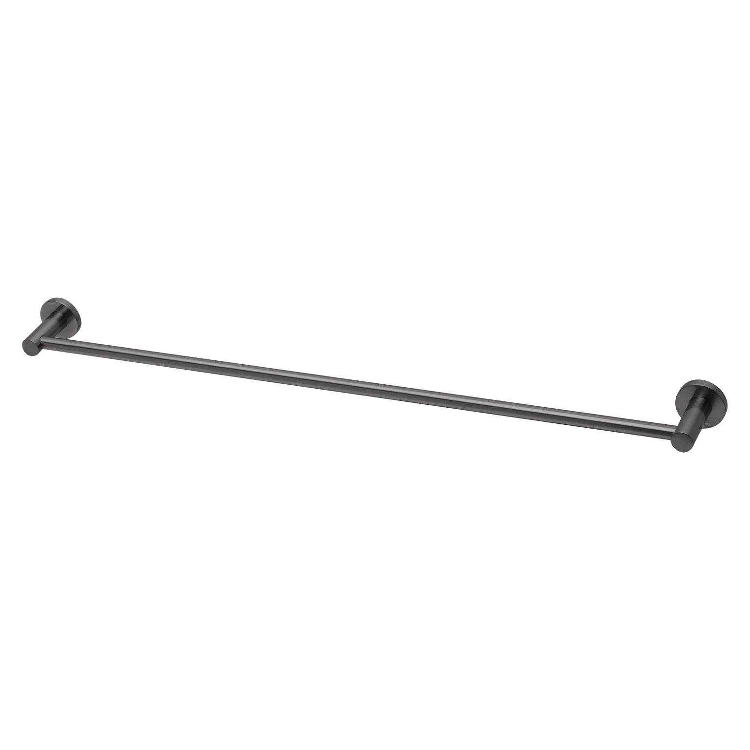 Phoenix Radii Single Towel Rail 800mm Round Plate, Brushed Nickel