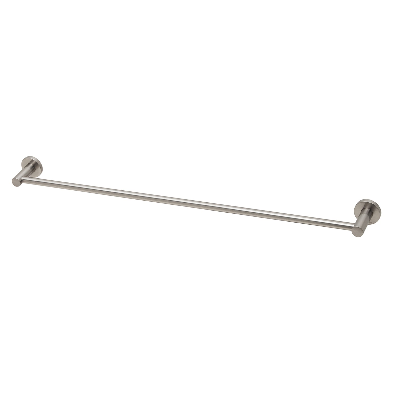 Phoenix Radii Single Towel Rail 800mm Round Plate, Brushed Nickel