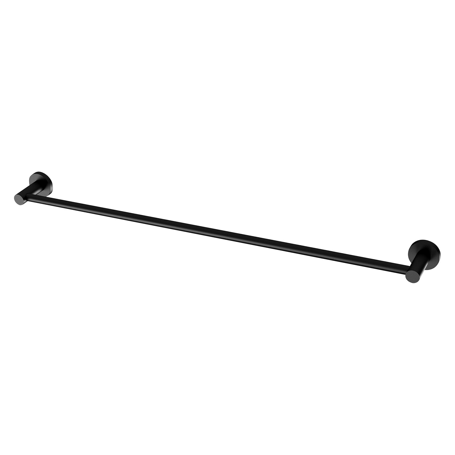 Phoenix Radii Single Towel Rail 800mm Round Plate, Matte Black