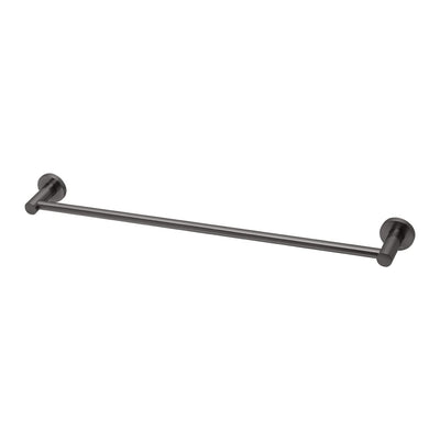 Phoenix Radii Single Towel Rail 600mm Round Plate, Brushed Carbon