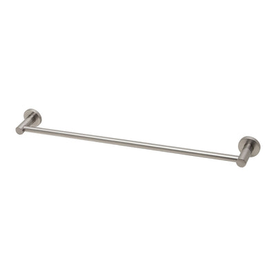 Phoenix Radii Single Towel Rail 600mm Round Plate, Brushed Nickel
