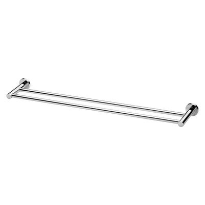 Phoenix Radii Double Towel Rail 800mm Round Plate, Chrome