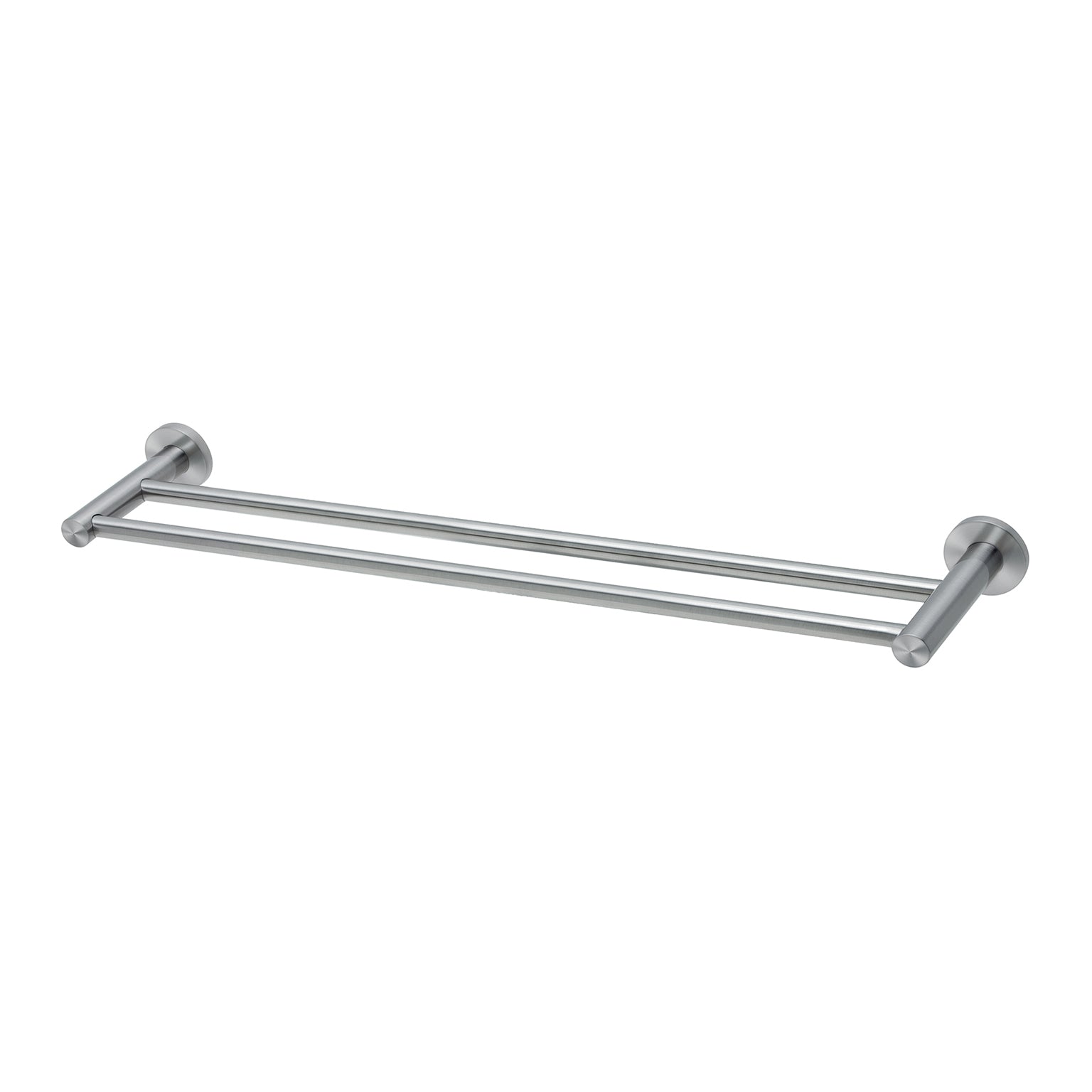 Phoenix Radii SS 316 Double Towel Rail Round Plate 600mm, Stainless Steel