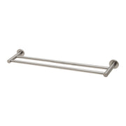 Phoenix Radii Double Towel Rail 600mm Round Plate, Brushed Nickel