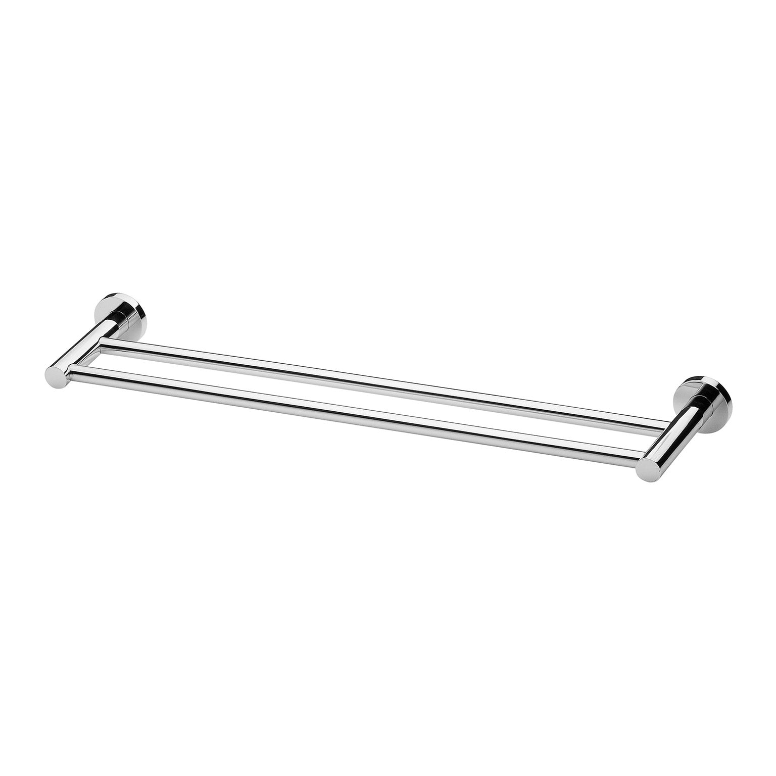 Phoenix Radii Double Towel Rail 600mm Round Plate, Chrome