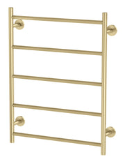 Phoenix Radii Heated Towel Ladder 550 x 740mm Round Plate, Brushed Gold