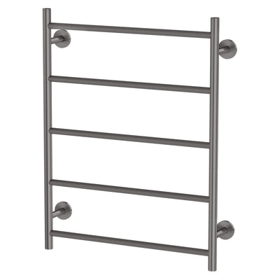 Phoenix Radii Heated Towel Ladder 550 x 740mm Round Plate, Brushed Carbon